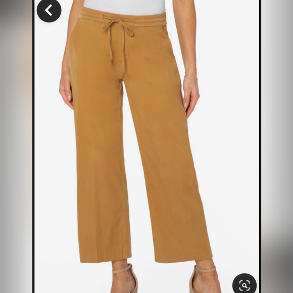 Liverpool Kelsey crop pant tie waist size 2/26 Dijon Gold - Picture 6 of 6